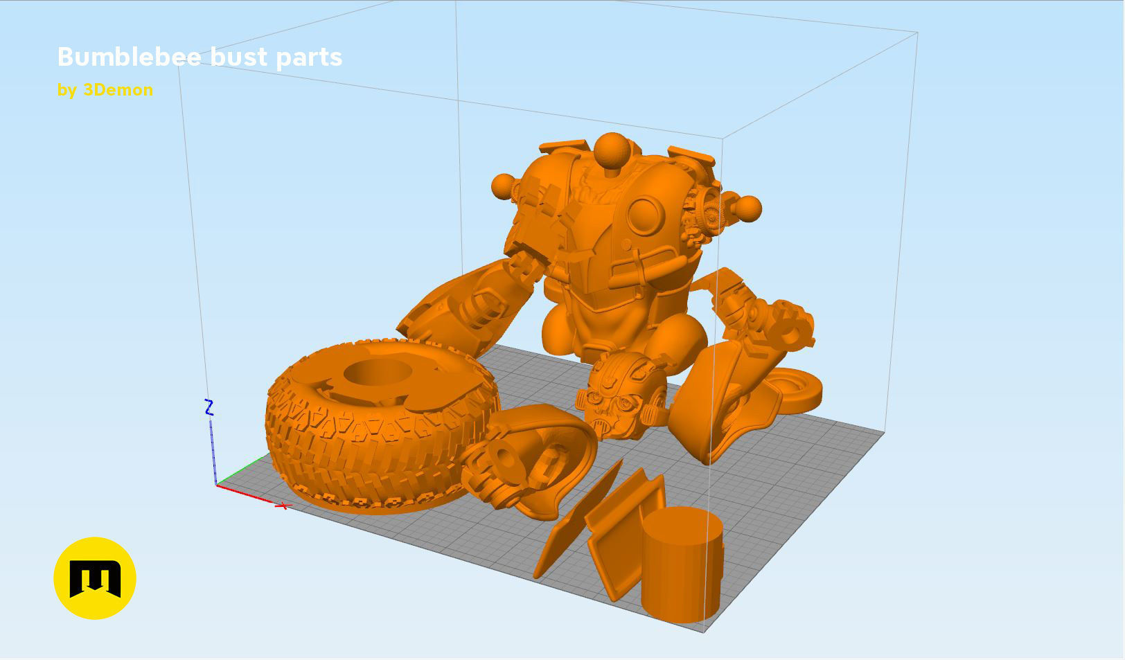 Bumblebee bust 3D model 3D printable | CGTrader