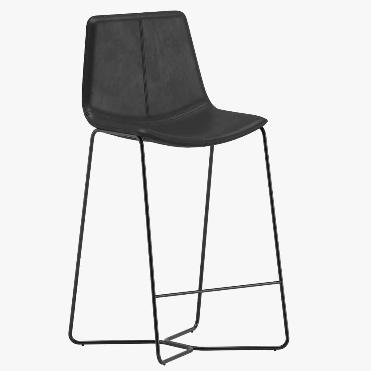 West Elm Slope Leather Bar Stool