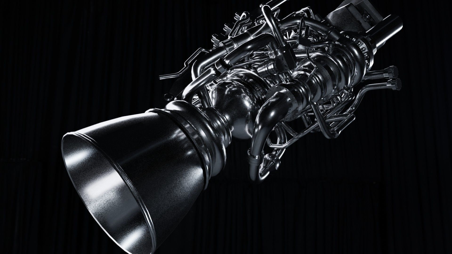 3D asset SpaceX raptor rocket engine CGTrader