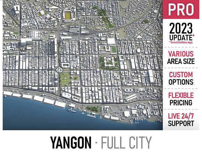 3D model Yangon VR / AR / low-poly | CGTrader