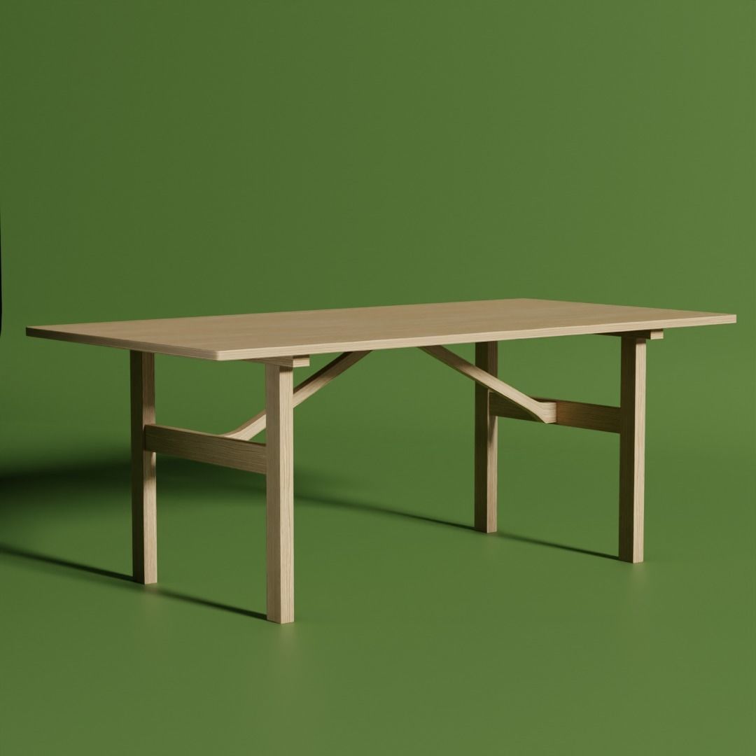 Table wooden dining free 3D model CGTrader