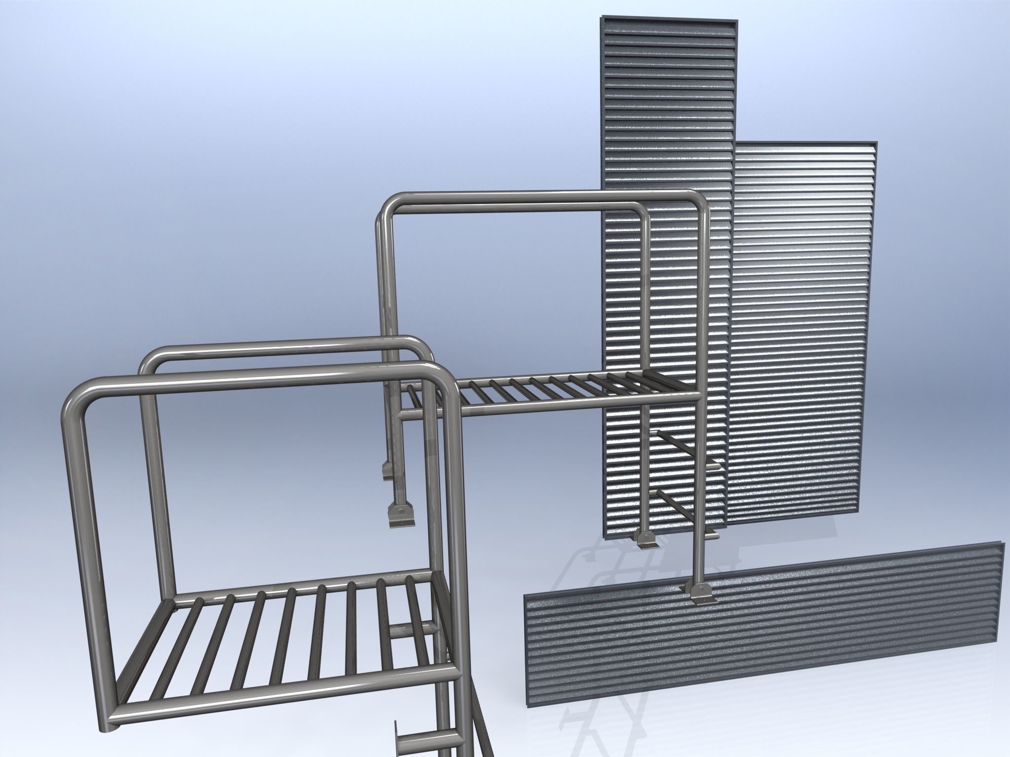 Architectural elements lattice and staircase