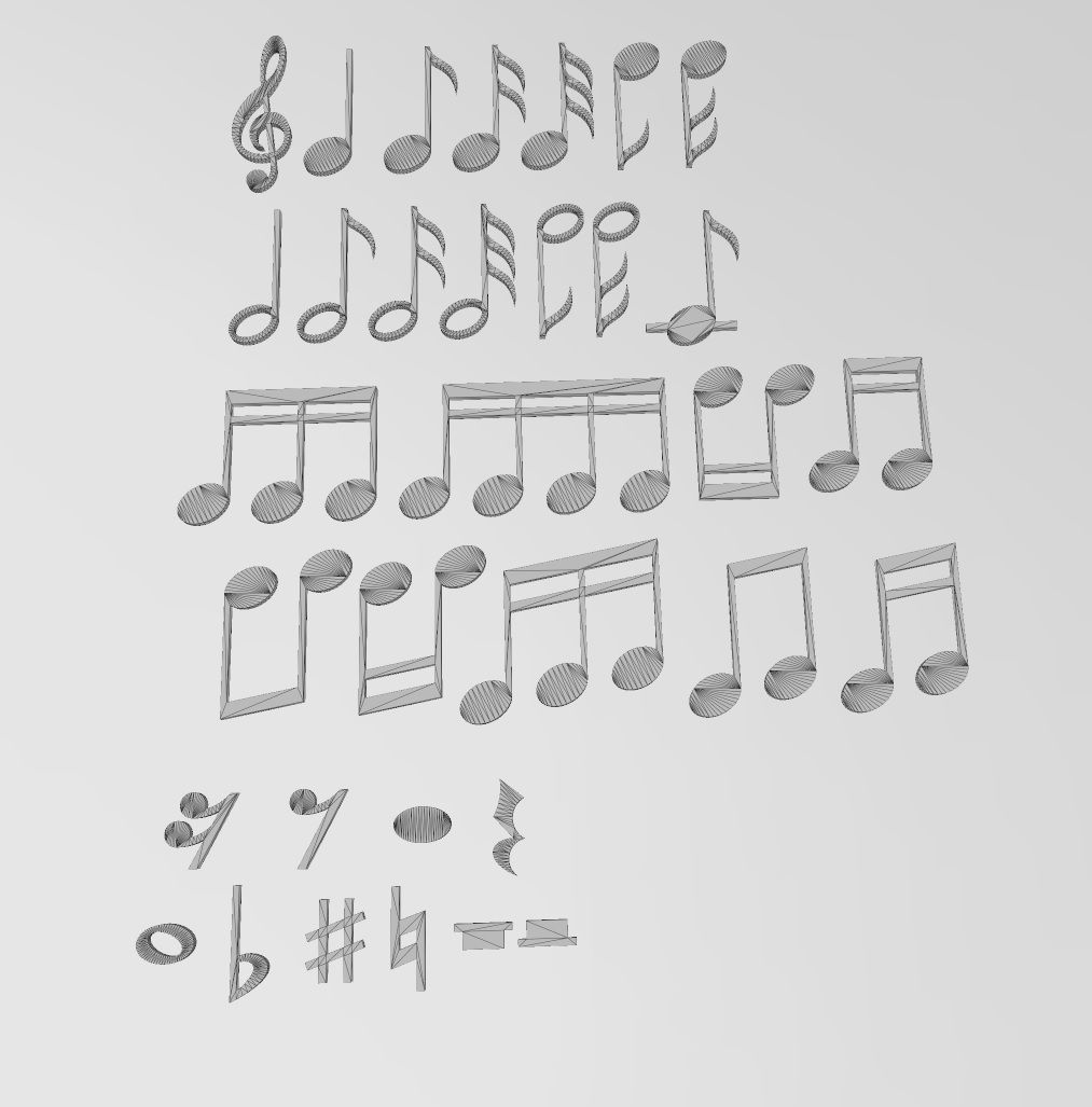 Note Character Musical notes symbols characters 3D model 3D printable | CGTrader