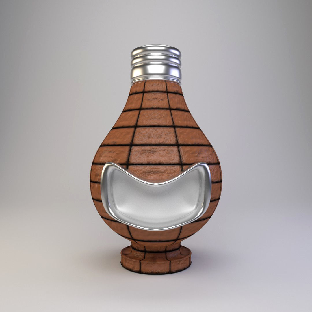 Smiling Light Bulb Figurine Material Shader Ball 3D model CGTrader