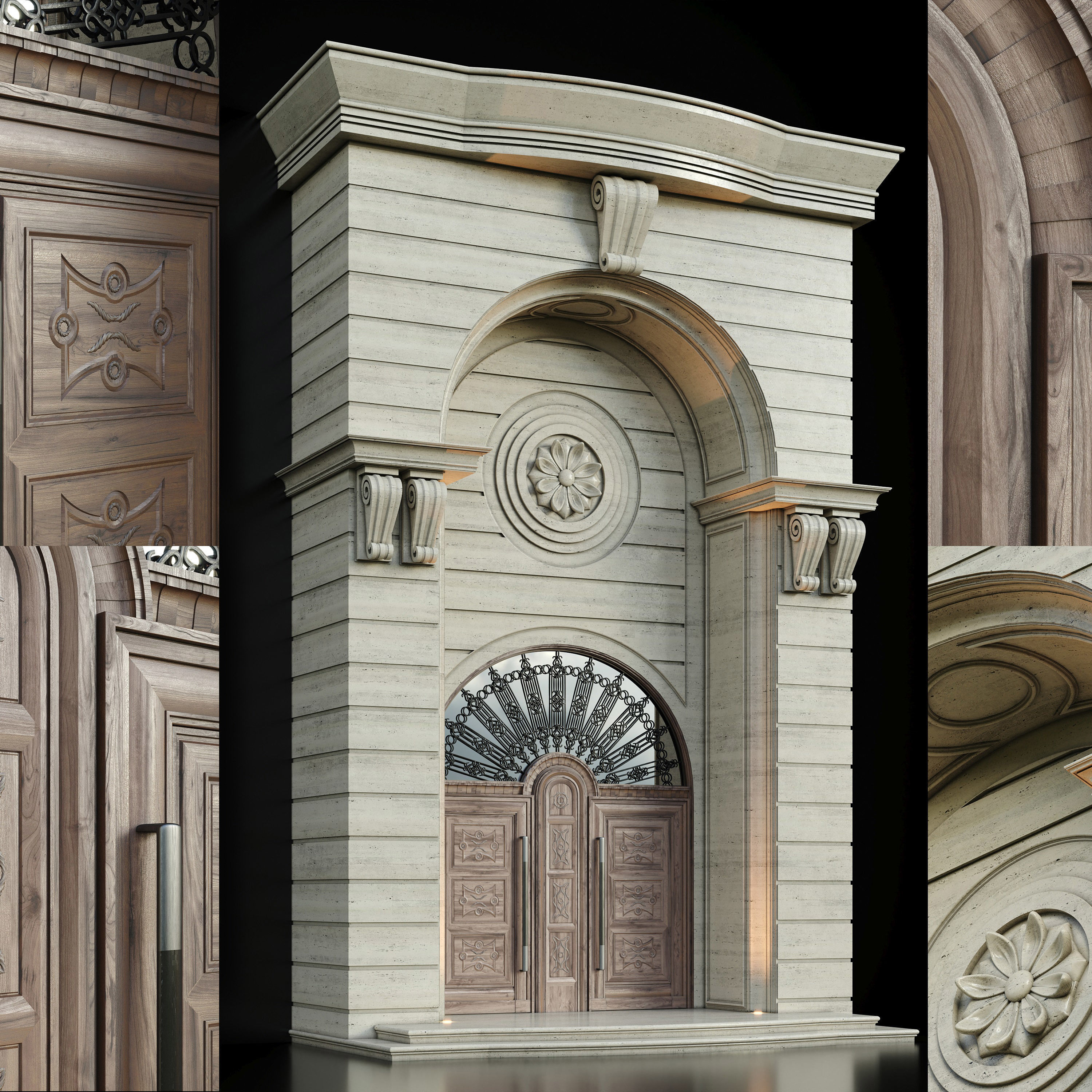 Luxury Entrance Portal - Facade and Door