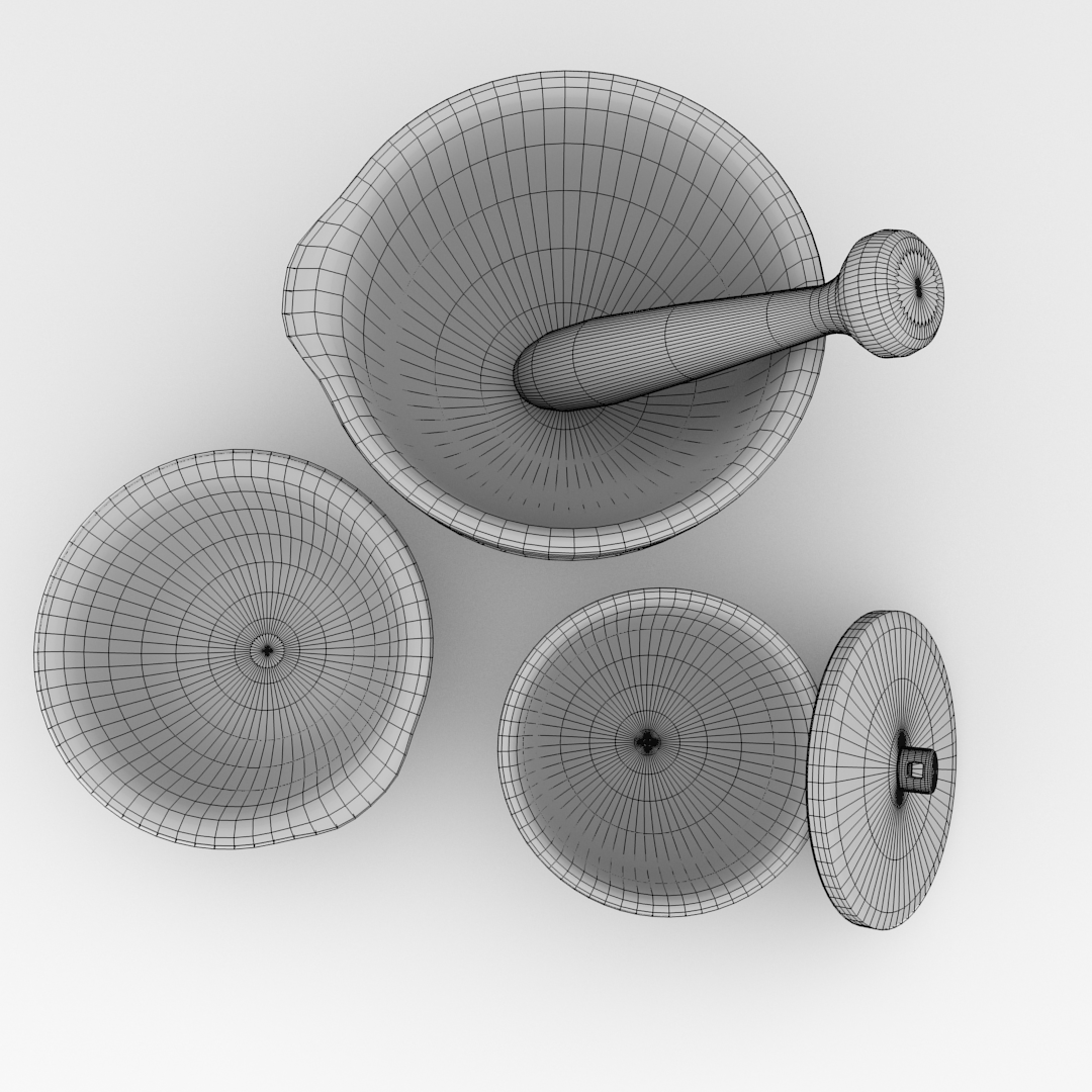 Mortar and Crucible 3D model CGTrader