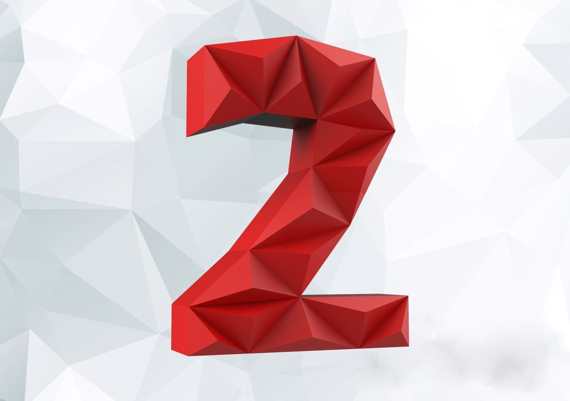 Lowpoly digit 2