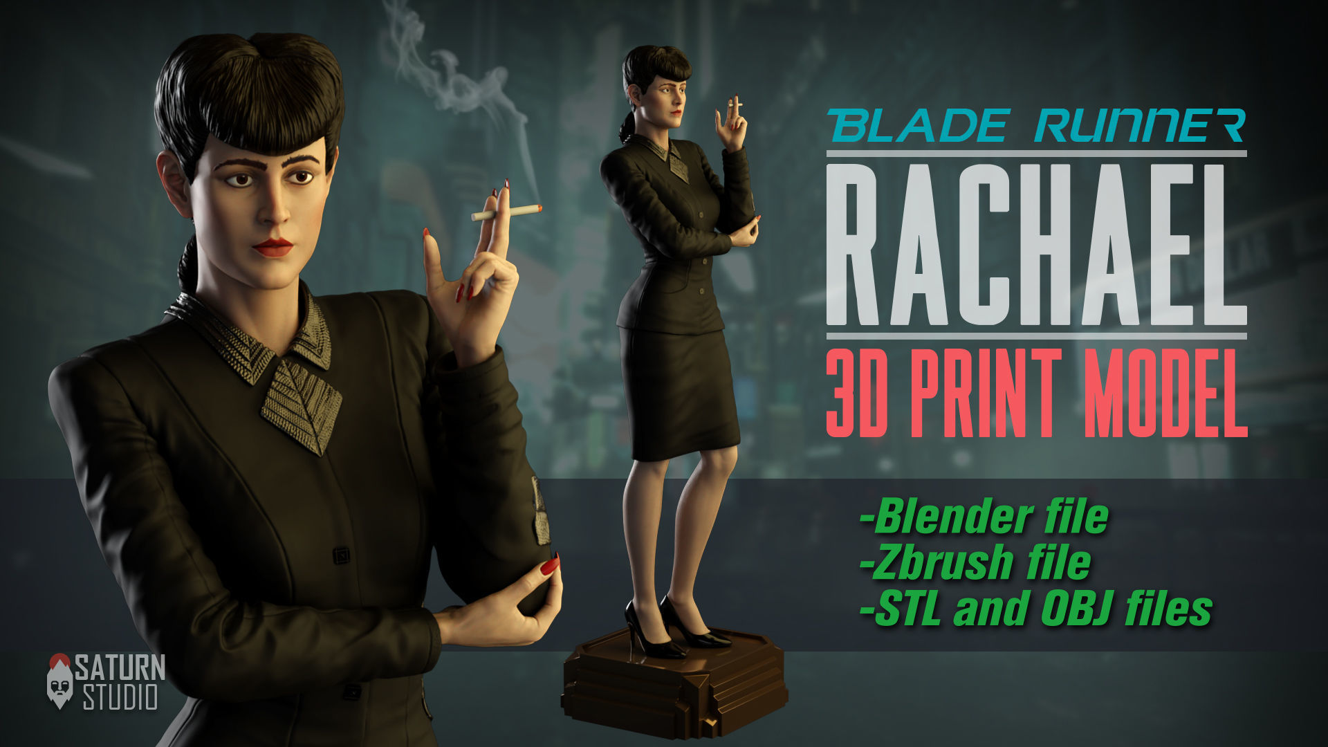RACHAEL BLADE RUNNER 3D PRINT MODEL