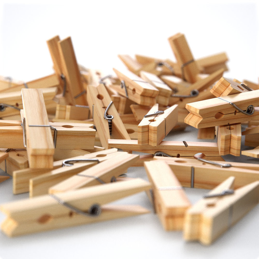 Clothes peg free 3D Model Game ready .max .obj .3ds .fbx .stl