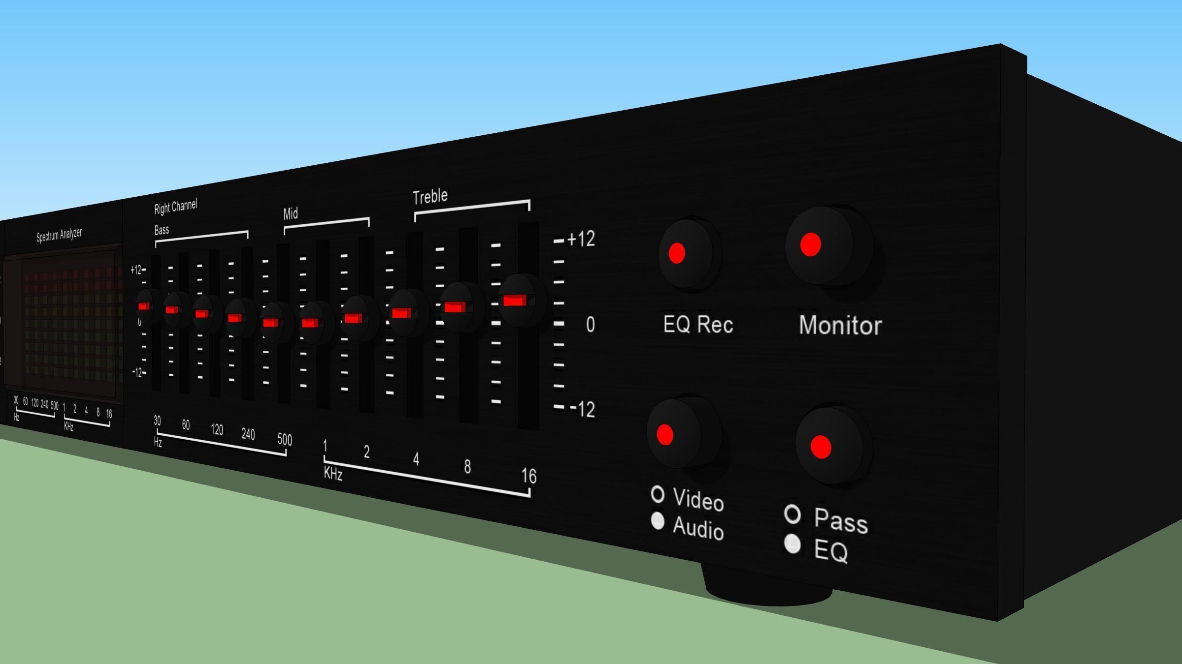 Equalizer with Spectrum Analyzer Stereo 3D model