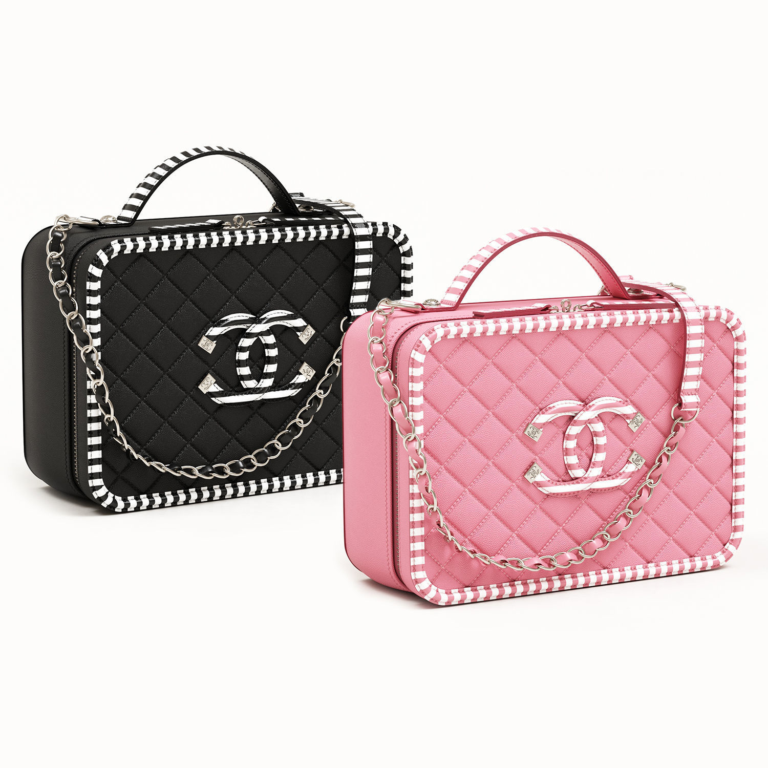 chanel pink vanity case