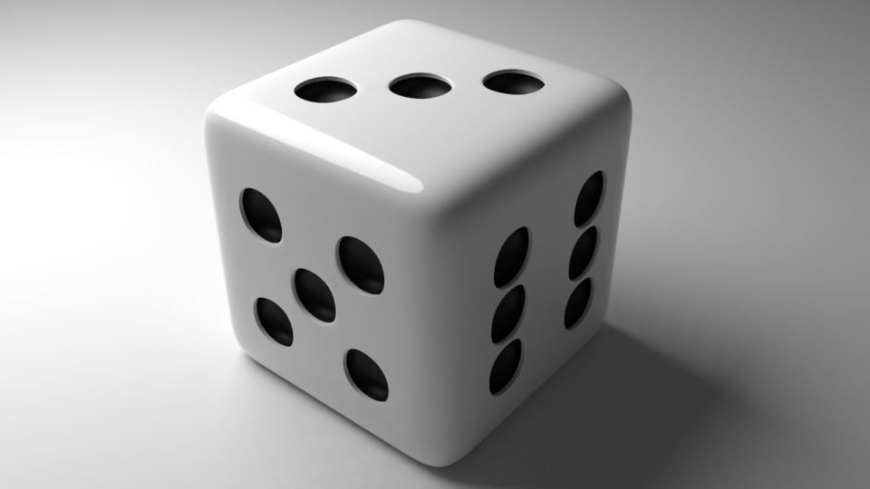 White Dice Low-poly