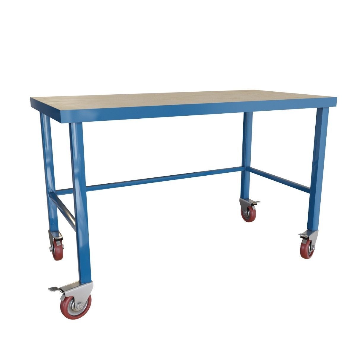 Novo metal industrial work table with wheels 3D model CGTrader