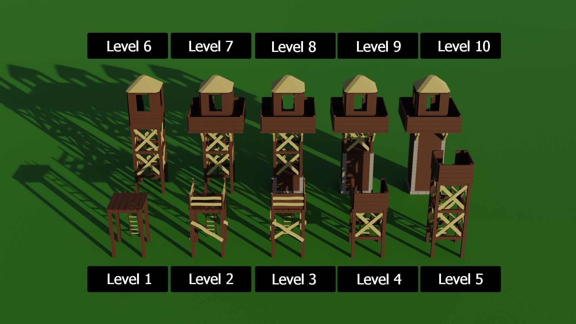 Low Poly RTS watchtower - Upgradable 3D model | CGTrader