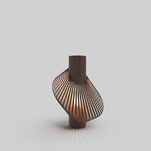 Warp wooden lamp 3D model