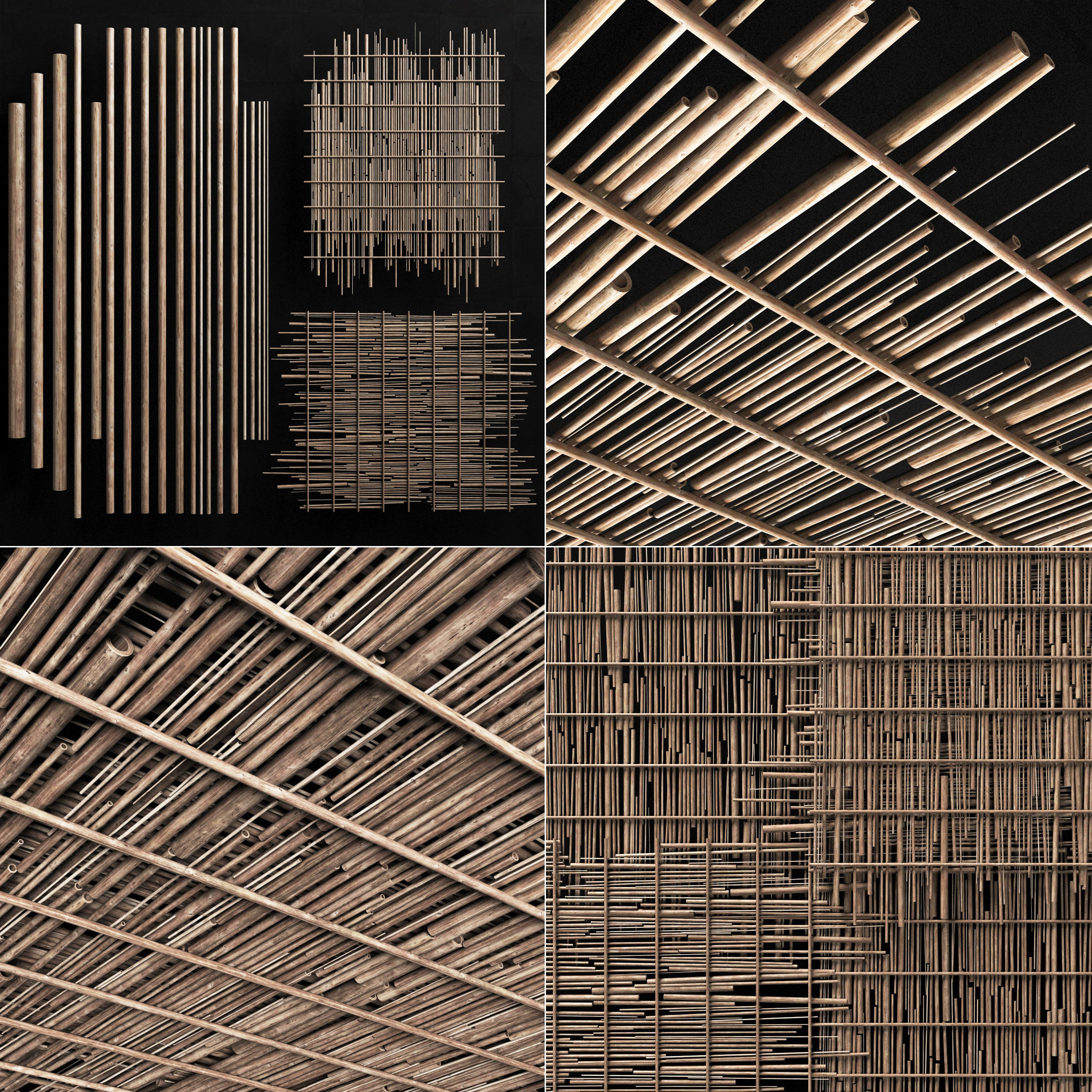 Ceiling round twig n1