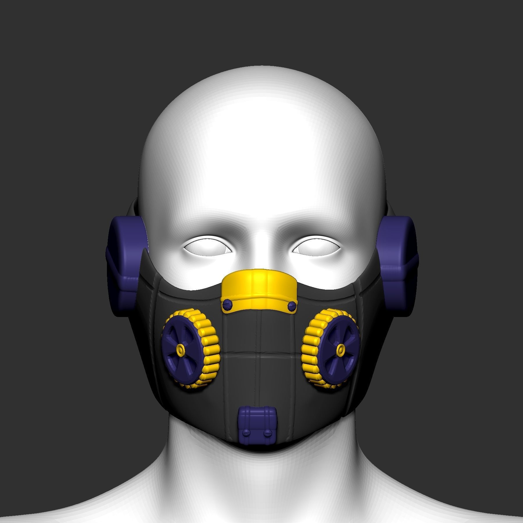 gas mask helmet scifi high poly sculpt ver1 3d printable 3D model ...