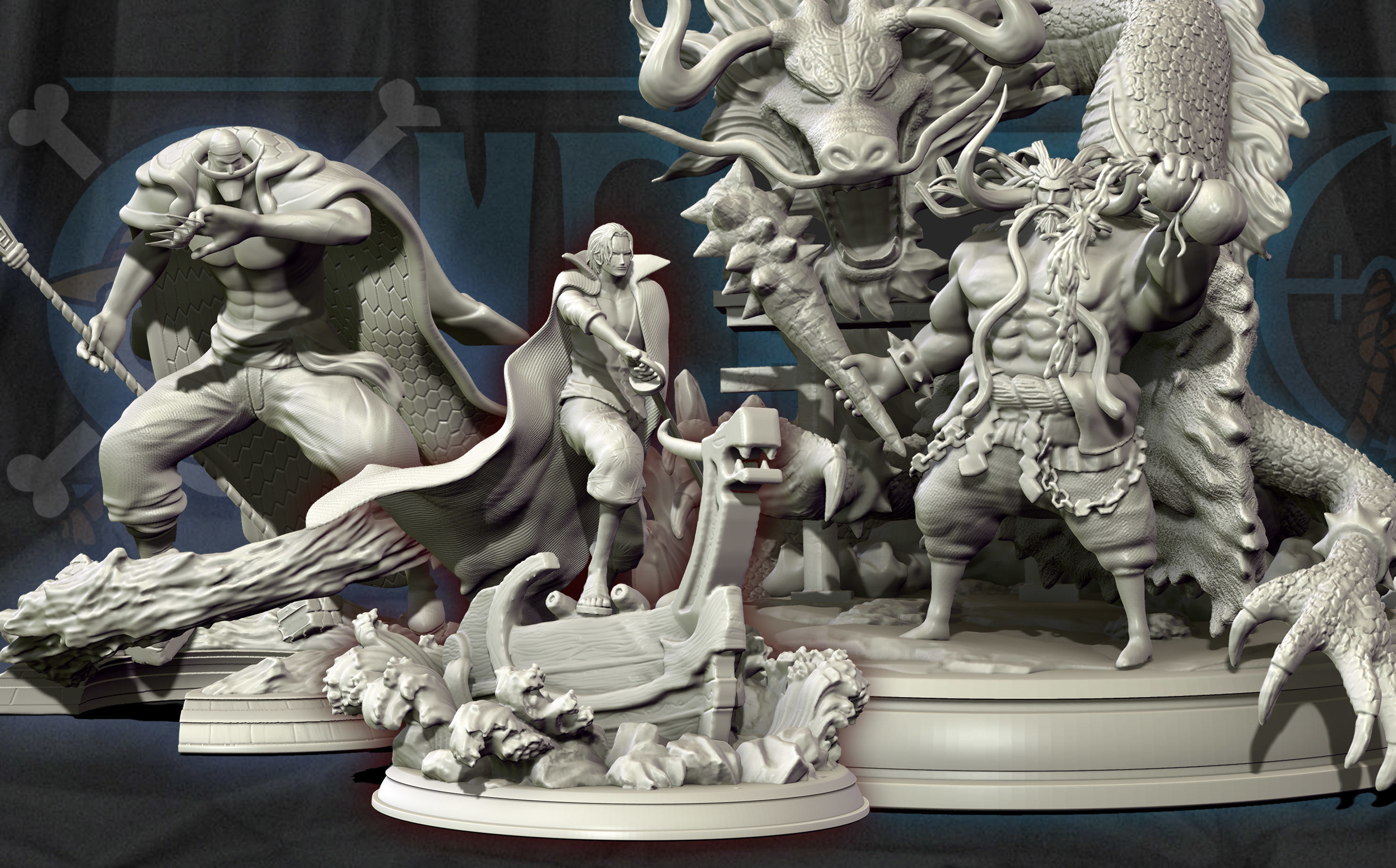 Whitebeard Shanks And Kaido 3d Prints One Piece Yonko