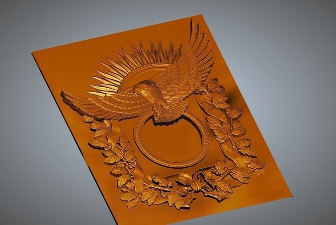 Eagle bronze plaque with 3D model 3D printable | CGTrader