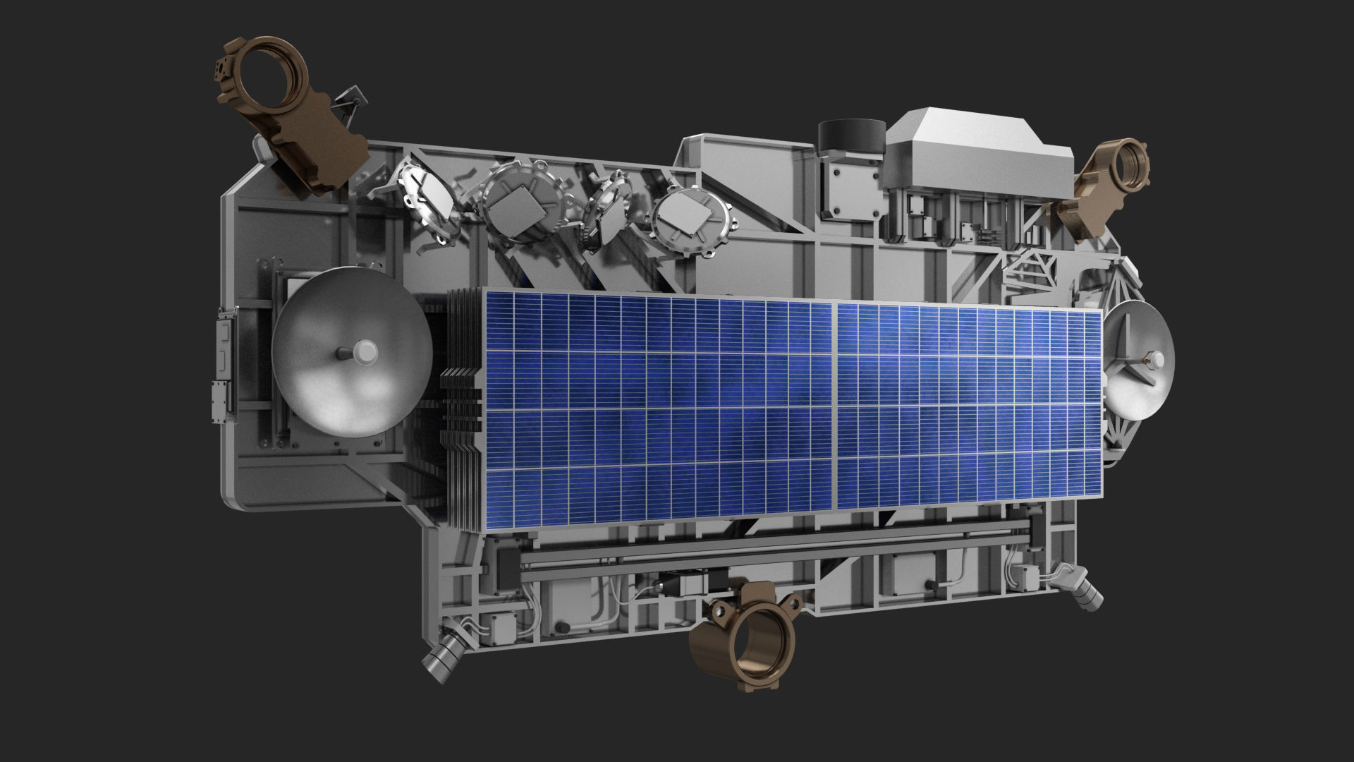 SpaceX Starlink Satellite 3D model animated rigged CGTrader