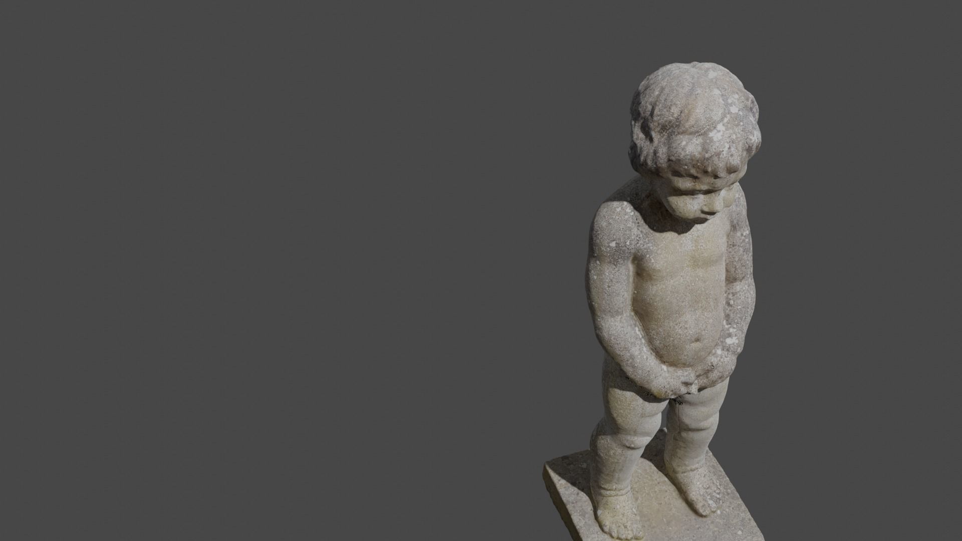 Scanned peeing boy garden statue 3D model CGTrader