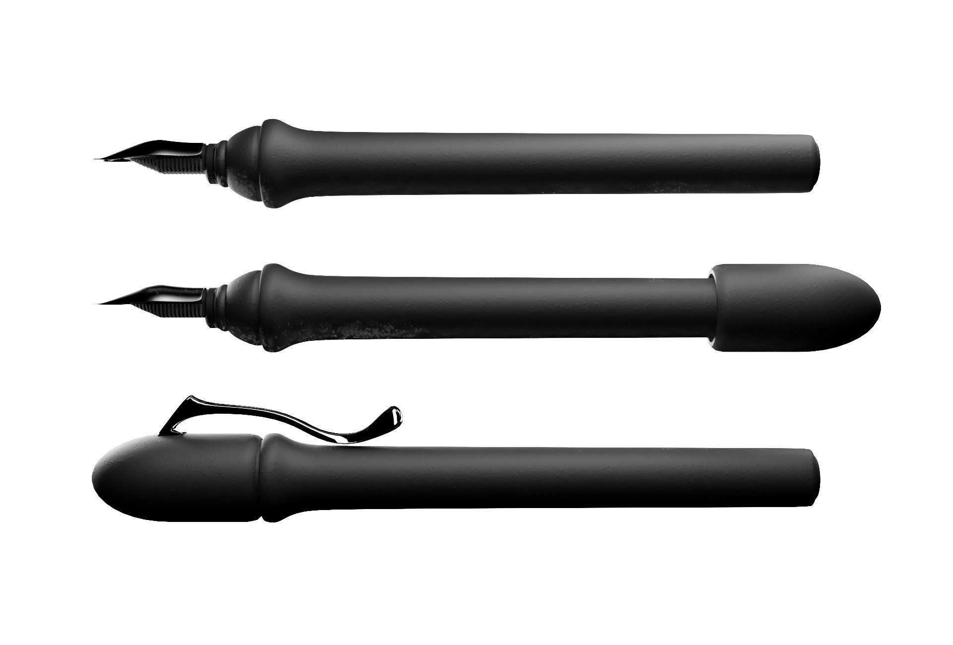 3D model Fountain pen with calligraphy nib VR / AR / lowpoly CGTrader