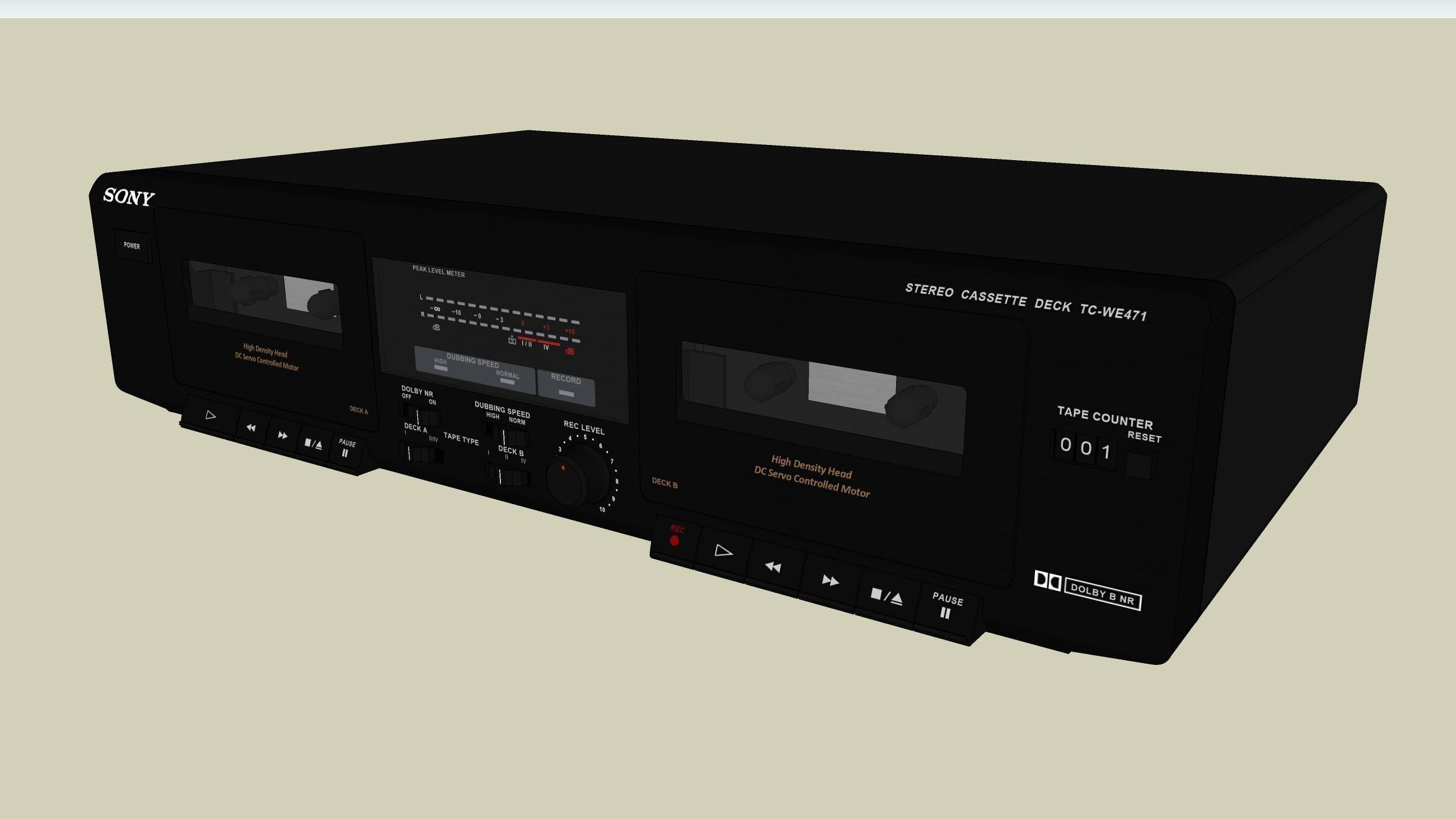 Dual Cassette Tape Deck Sony TCWE471 3D model CGTrader