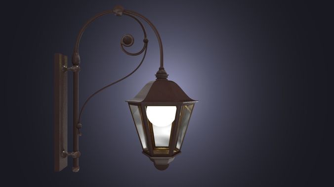 The street lantern Low-poly 3D model