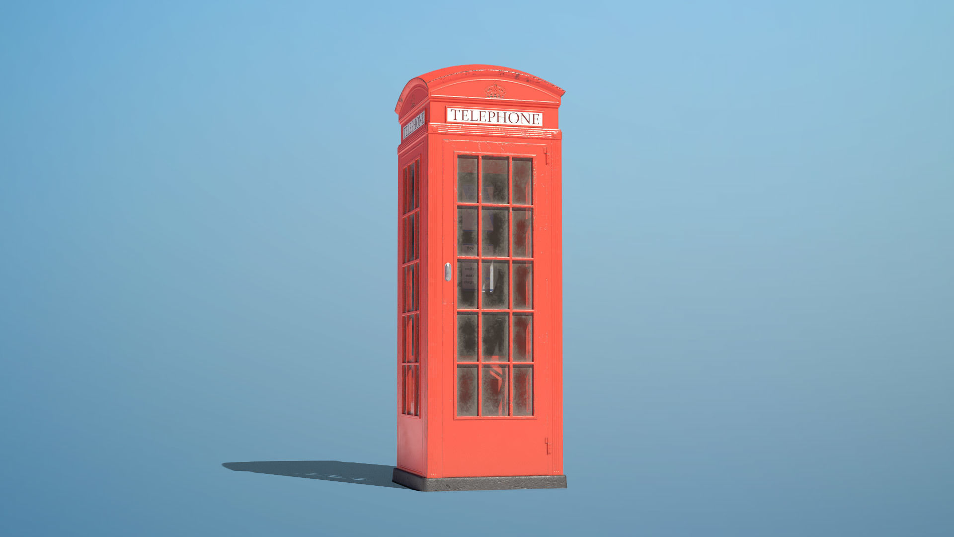 3d Model Vintage Phone Booth Vr Ar Low Poly Max Obj 3ds Fbx Ma Blend