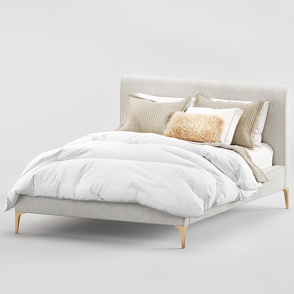 West Elm Andes bed 3D model CGTrader