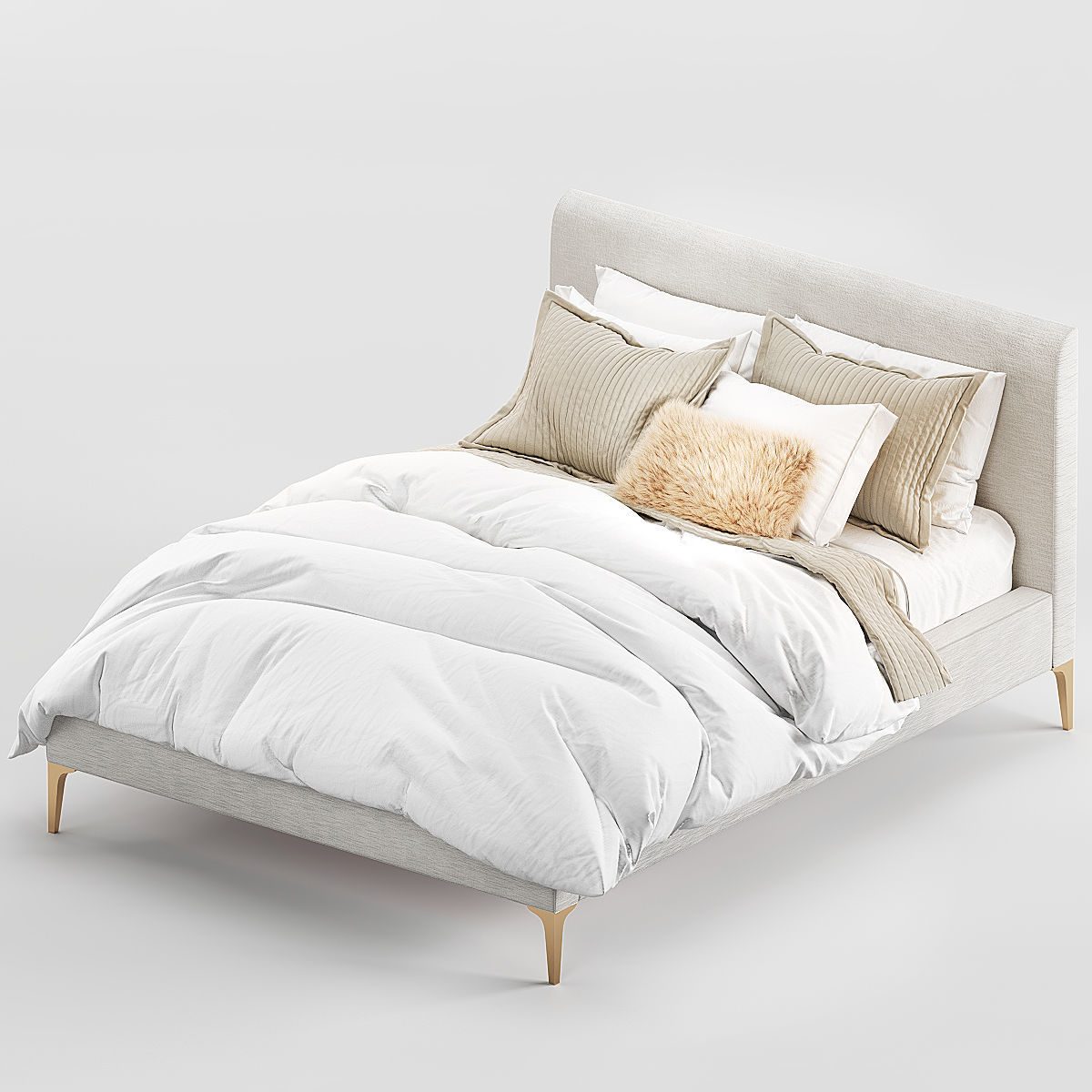 West Elm Andes bed 3D model CGTrader