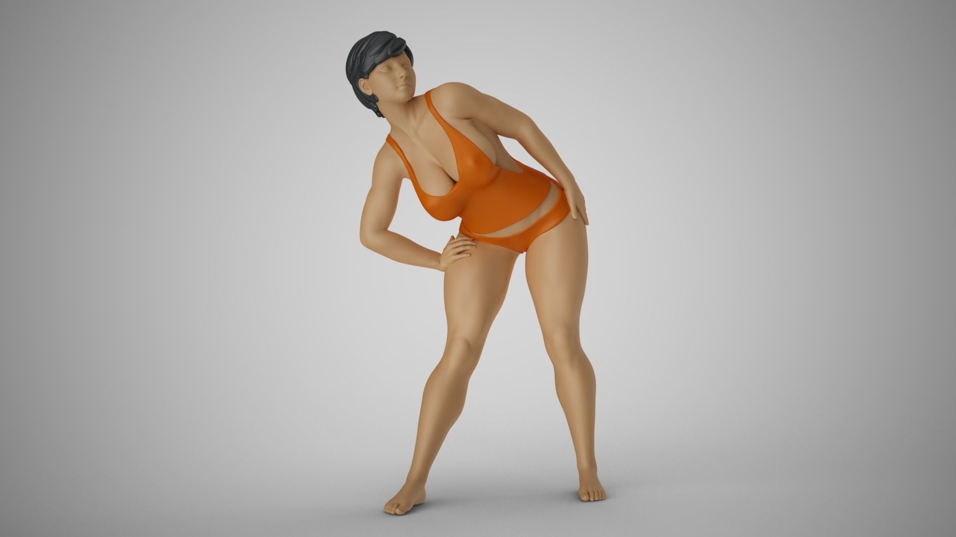 Woman Bending to Look