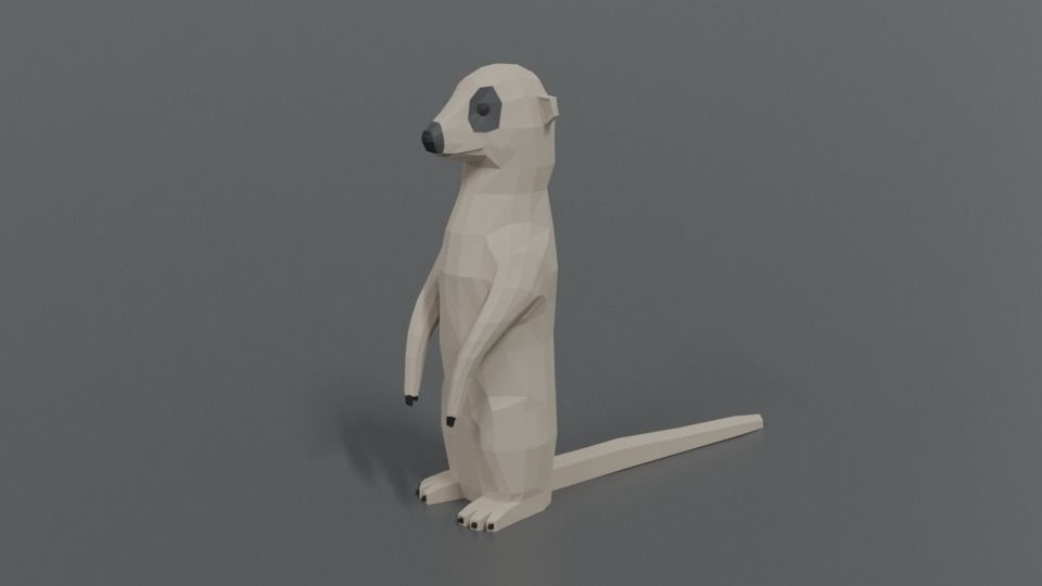 Low Poly Cartoon Meerkat