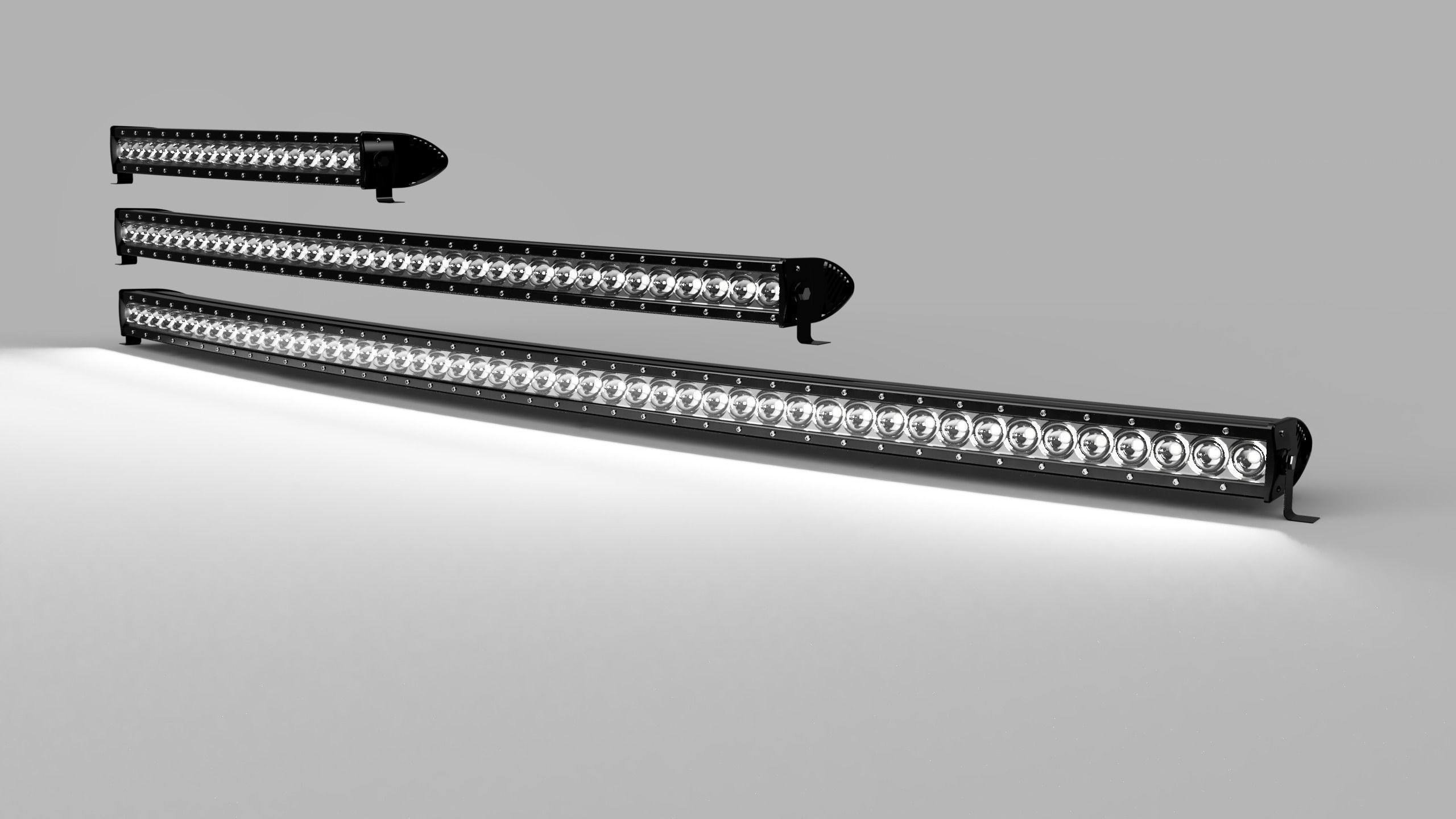 3 Curved light bars 3D model CGTrader
