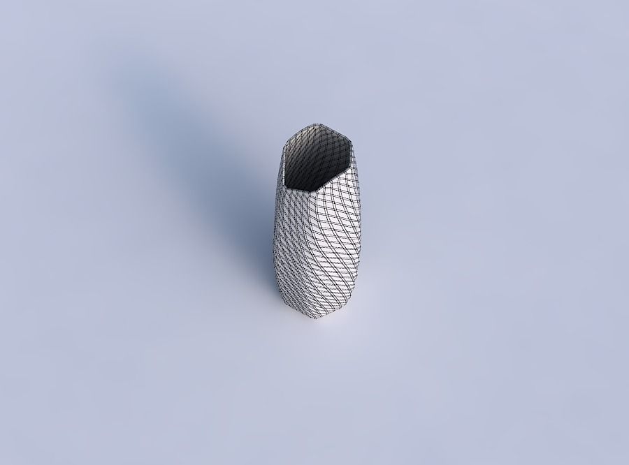 vase arc hexagon with twisted diagonal grid pattern 3d model 3d
