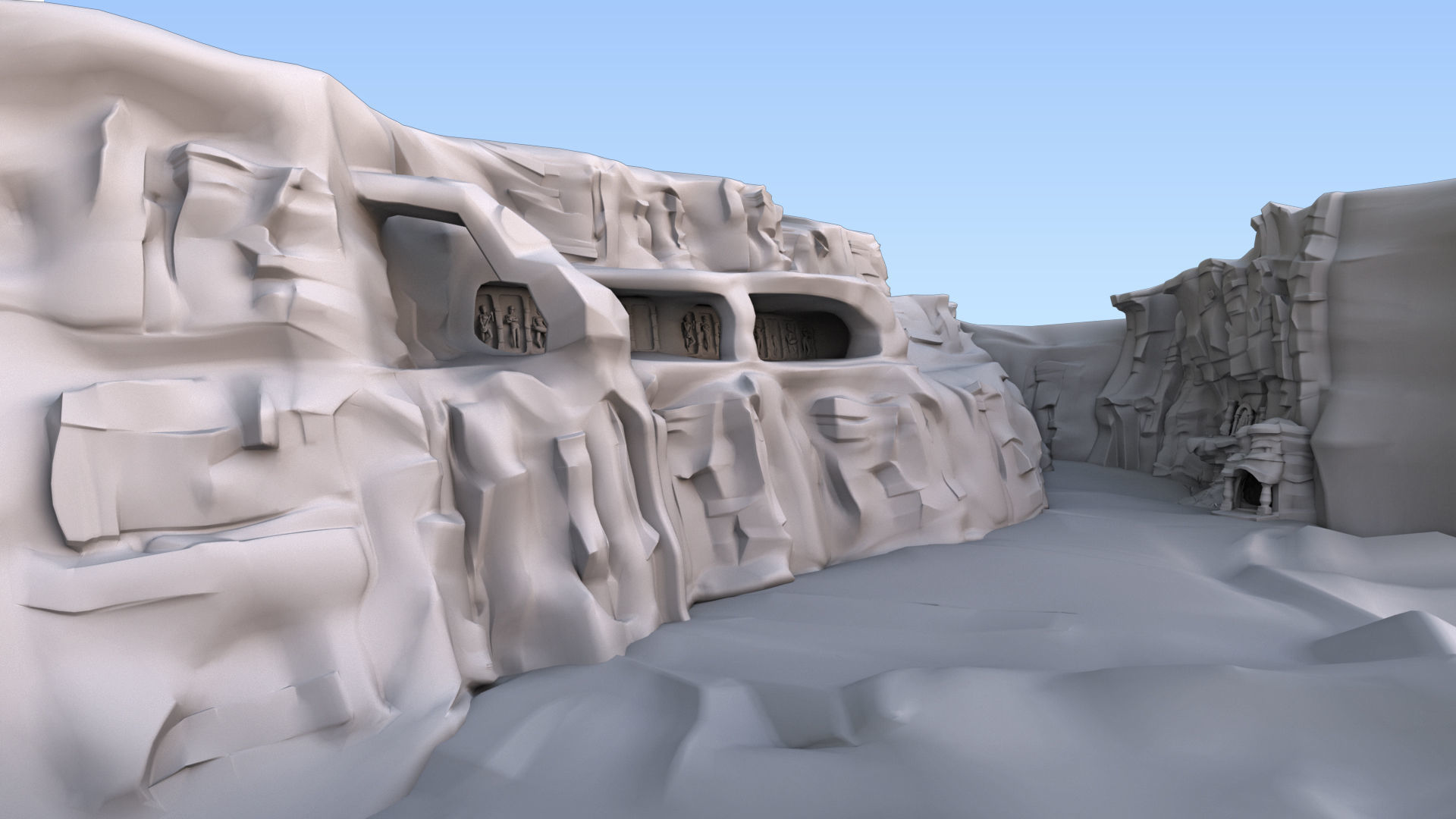 Ancient Caves rocky Mountain 3D model CGTrader