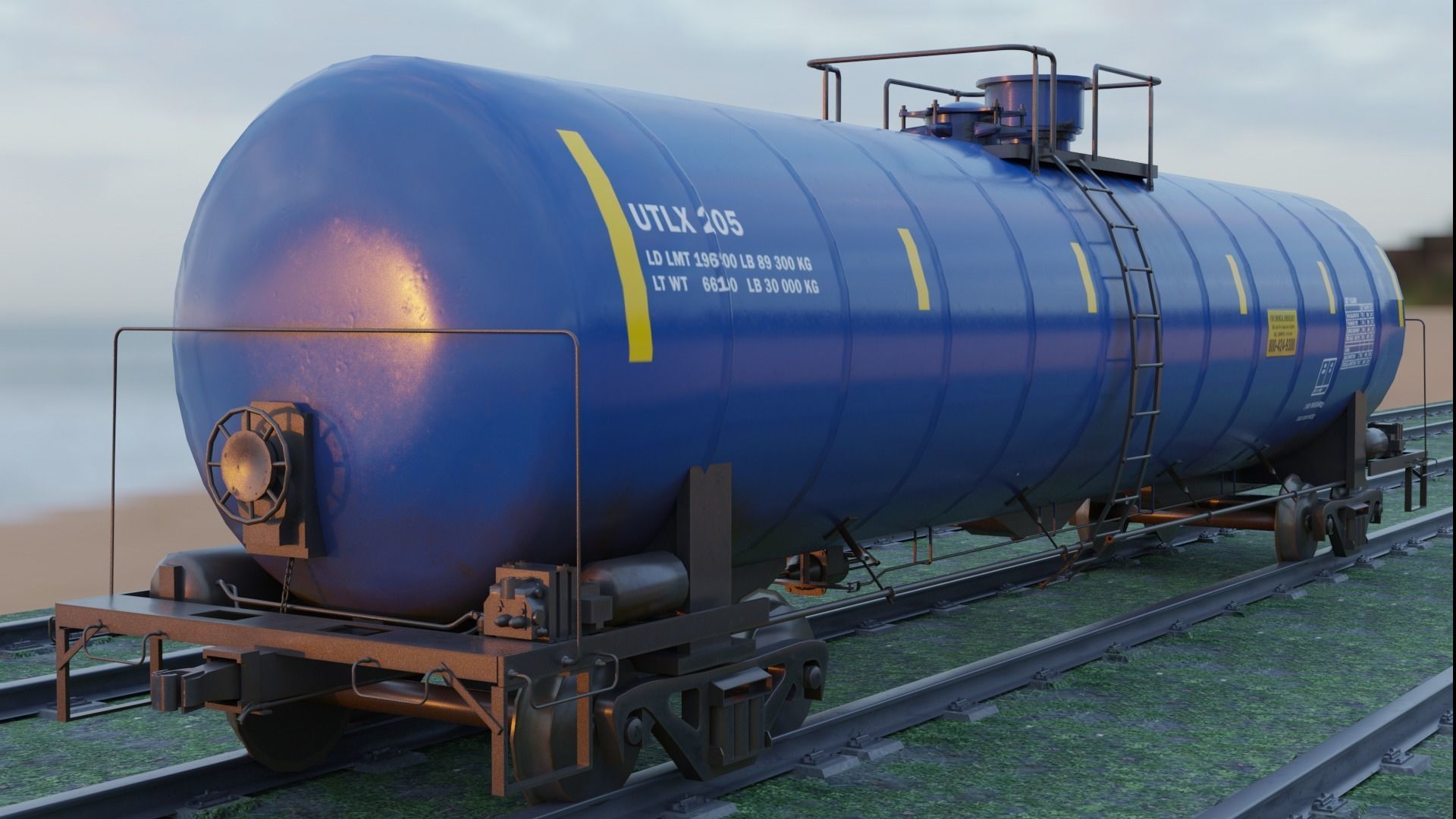 3D model Railway Tank Car Railroad Train Tank Wagon Lowpoly 3D