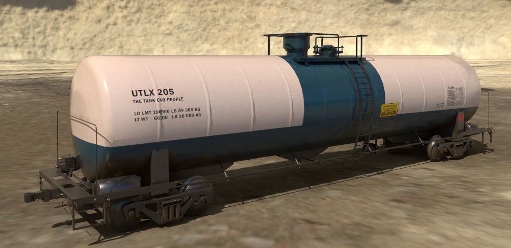 3D model Railway Tank Car Railroad Train Tank Wagon Lowpoly 3D