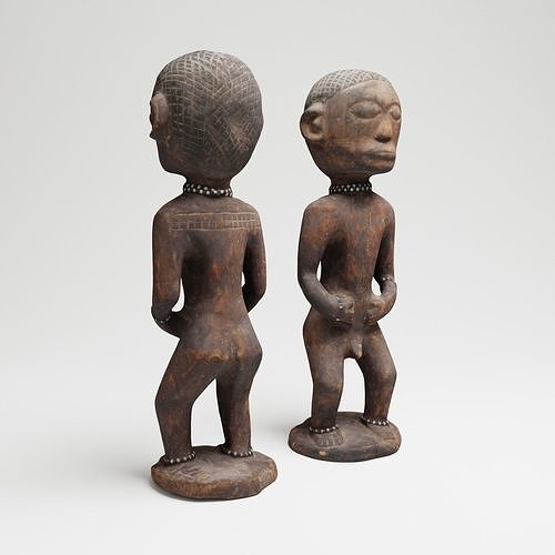 Ancient African Male Wood Sculpture from Uganda 3d scan 3D model CGTrader