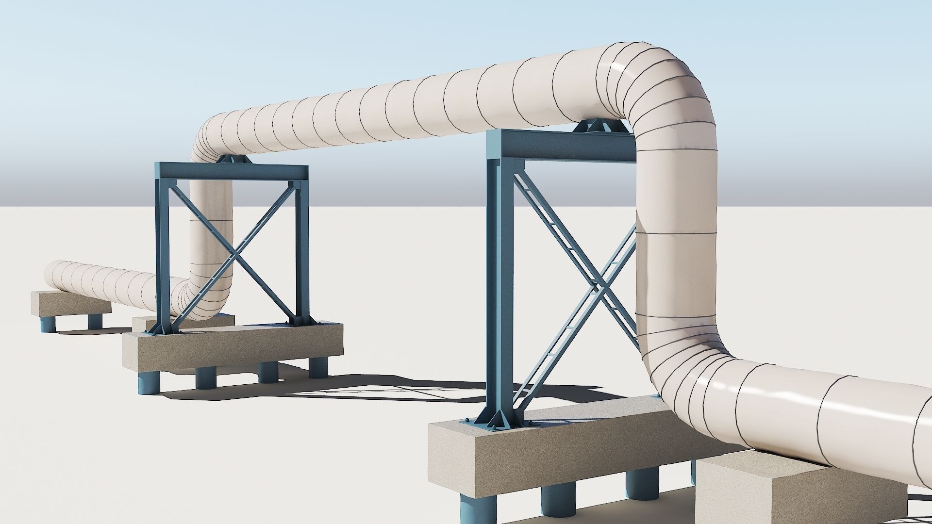 Industrial pipes sections 3D model | CGTrader