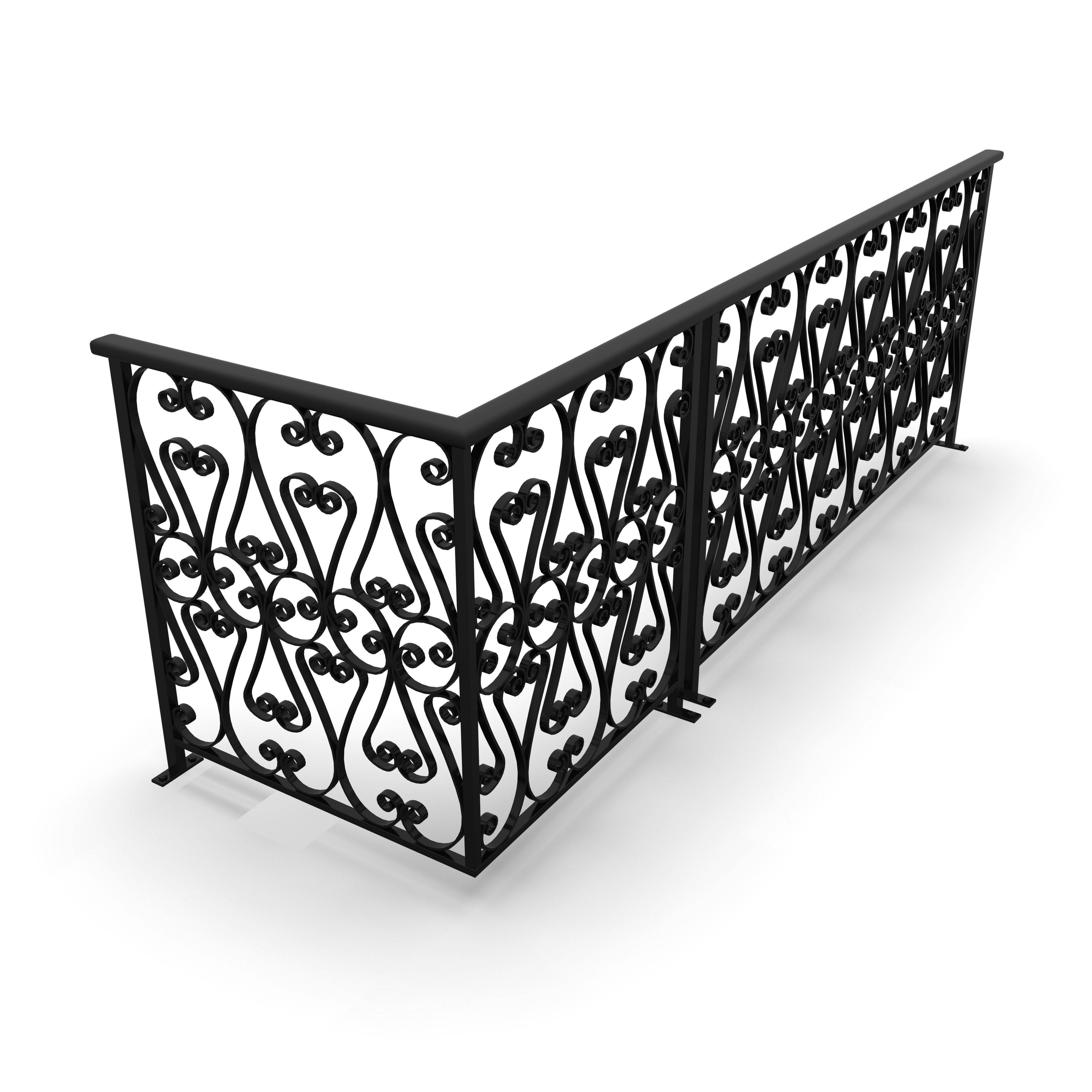 Wrought Iron Ornate Railing model