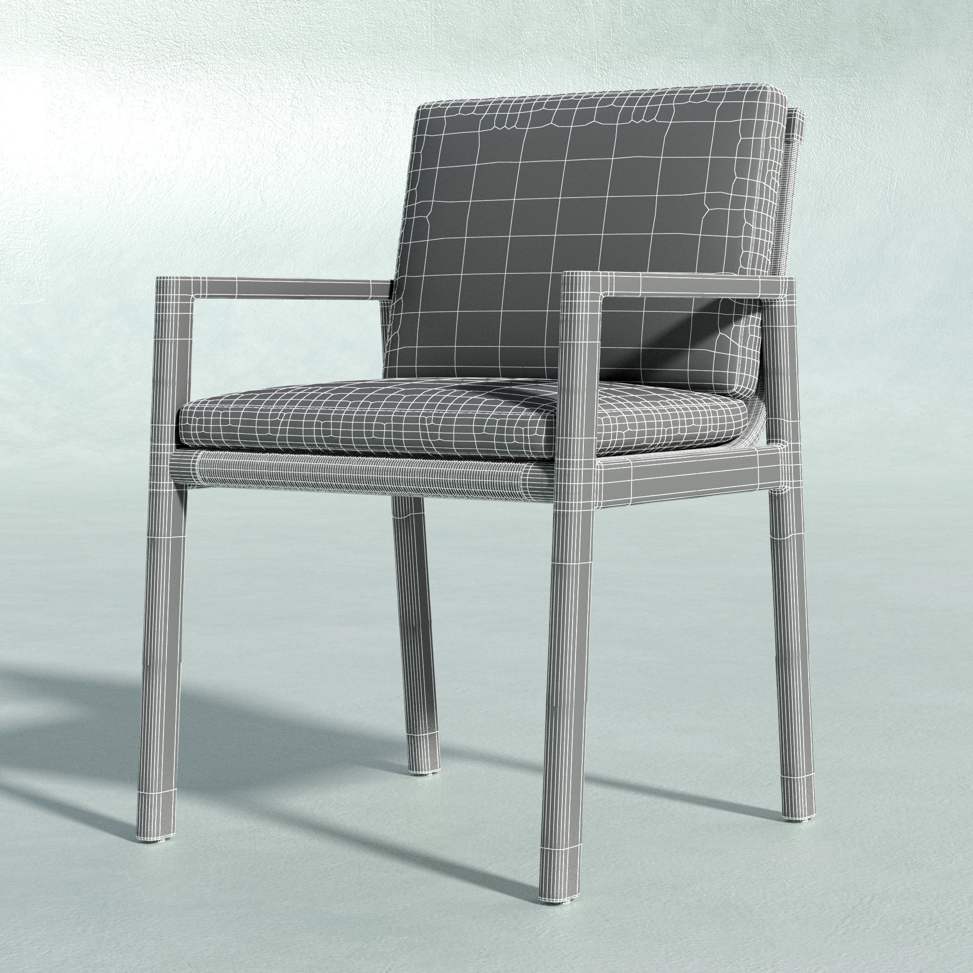 MESA TEAK ARMCHAIR 3D model CGTrader