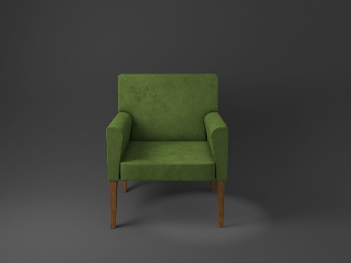 Cubic Chair Green Low poly