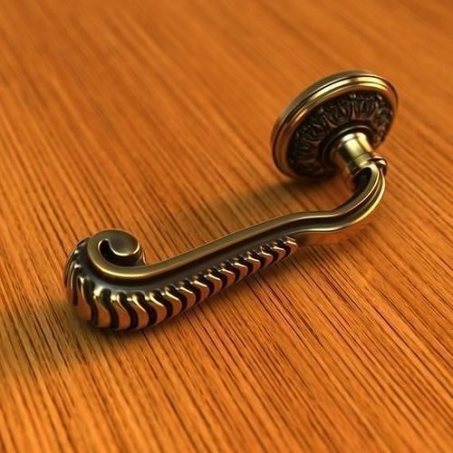 Brass Door Handles 3D model CGTrader