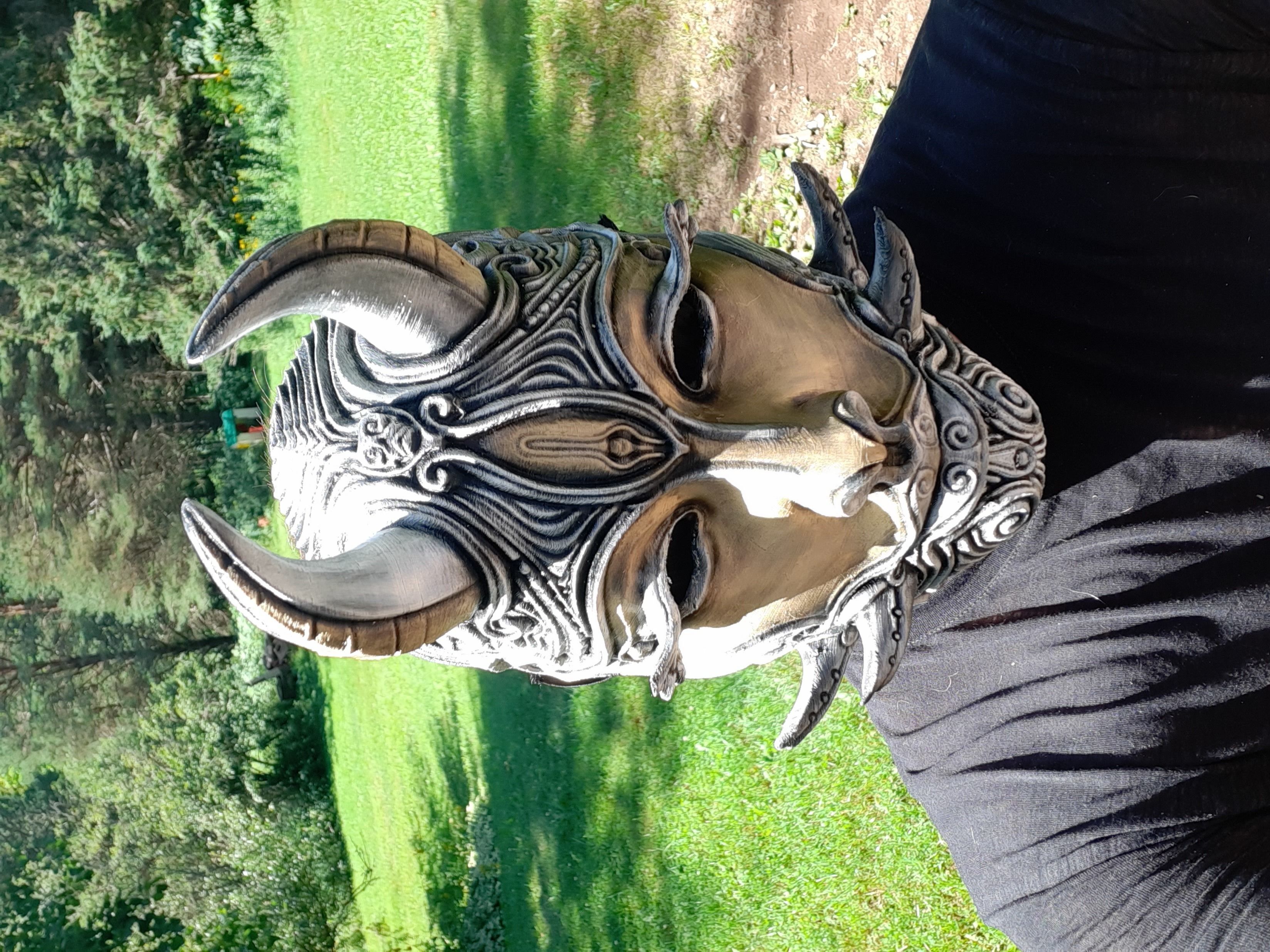 Female oni mask 3D model 3D printable CGTrader