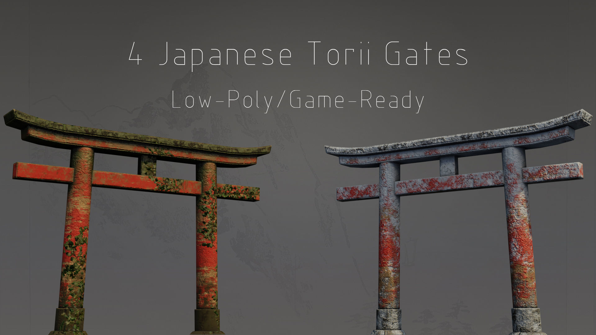 Torii Gates - 4 Japanese Shrine Gates - 4 3D model 1