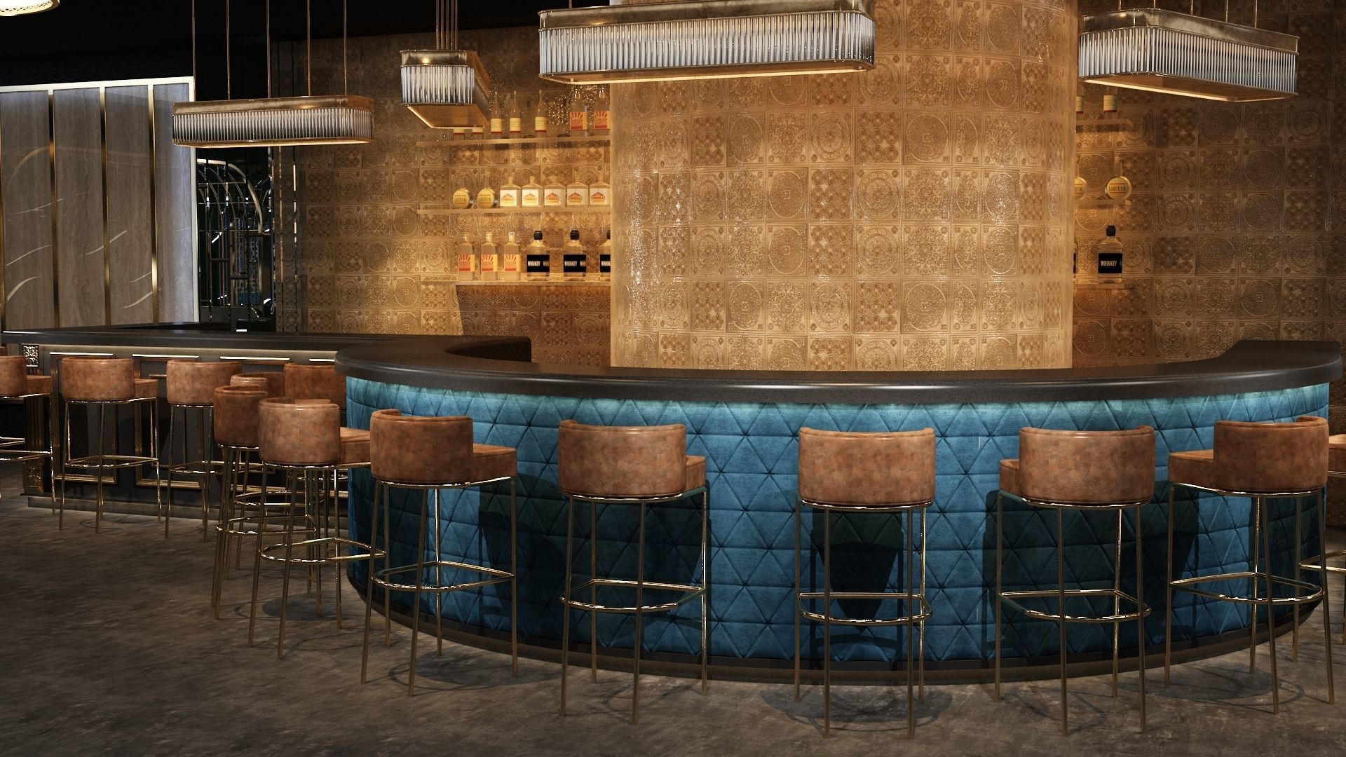 Luxury nightclub bar interior design 3D model | CGTrader