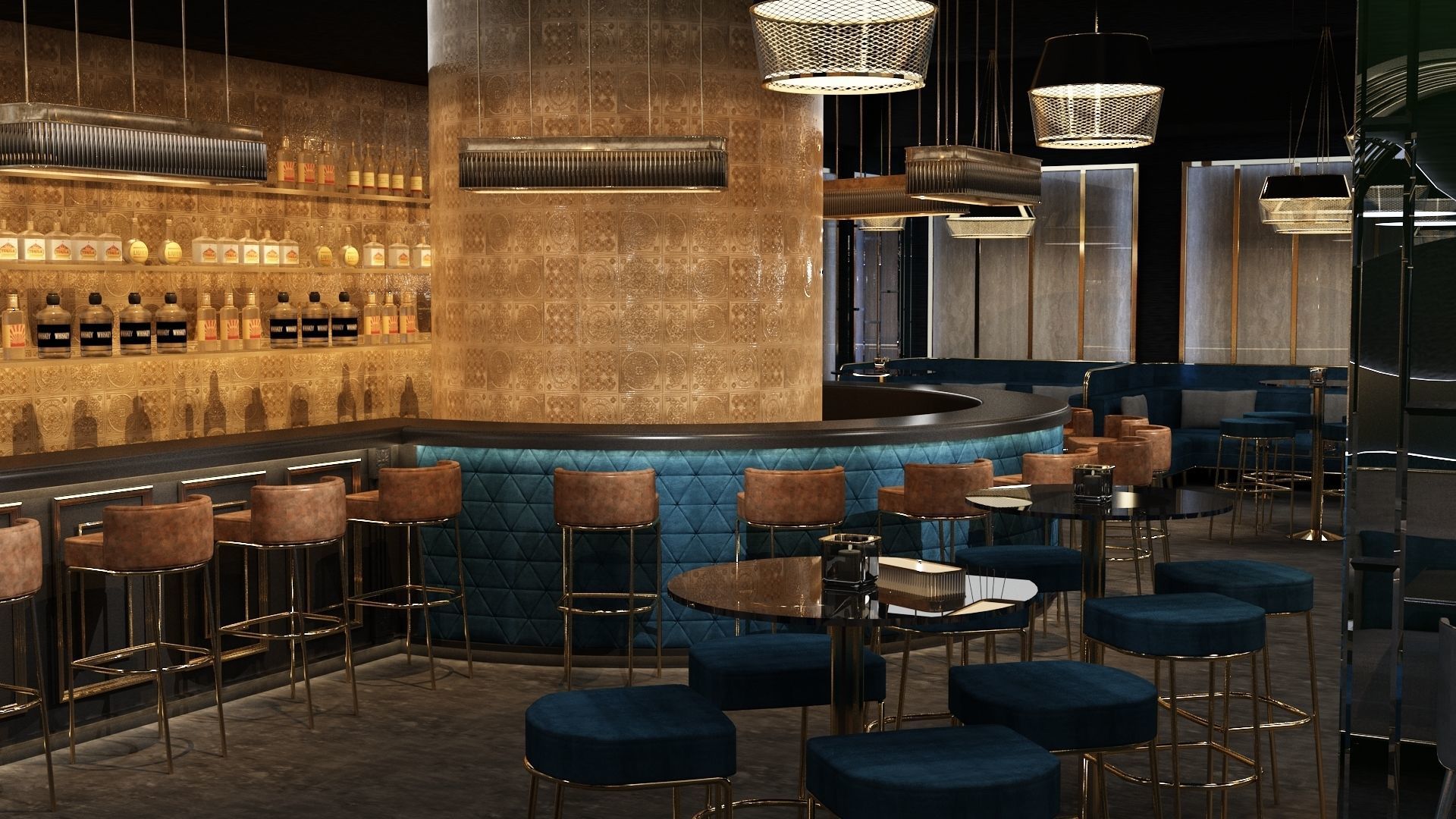 Luxury nightclub bar interior design 3D model | CGTrader