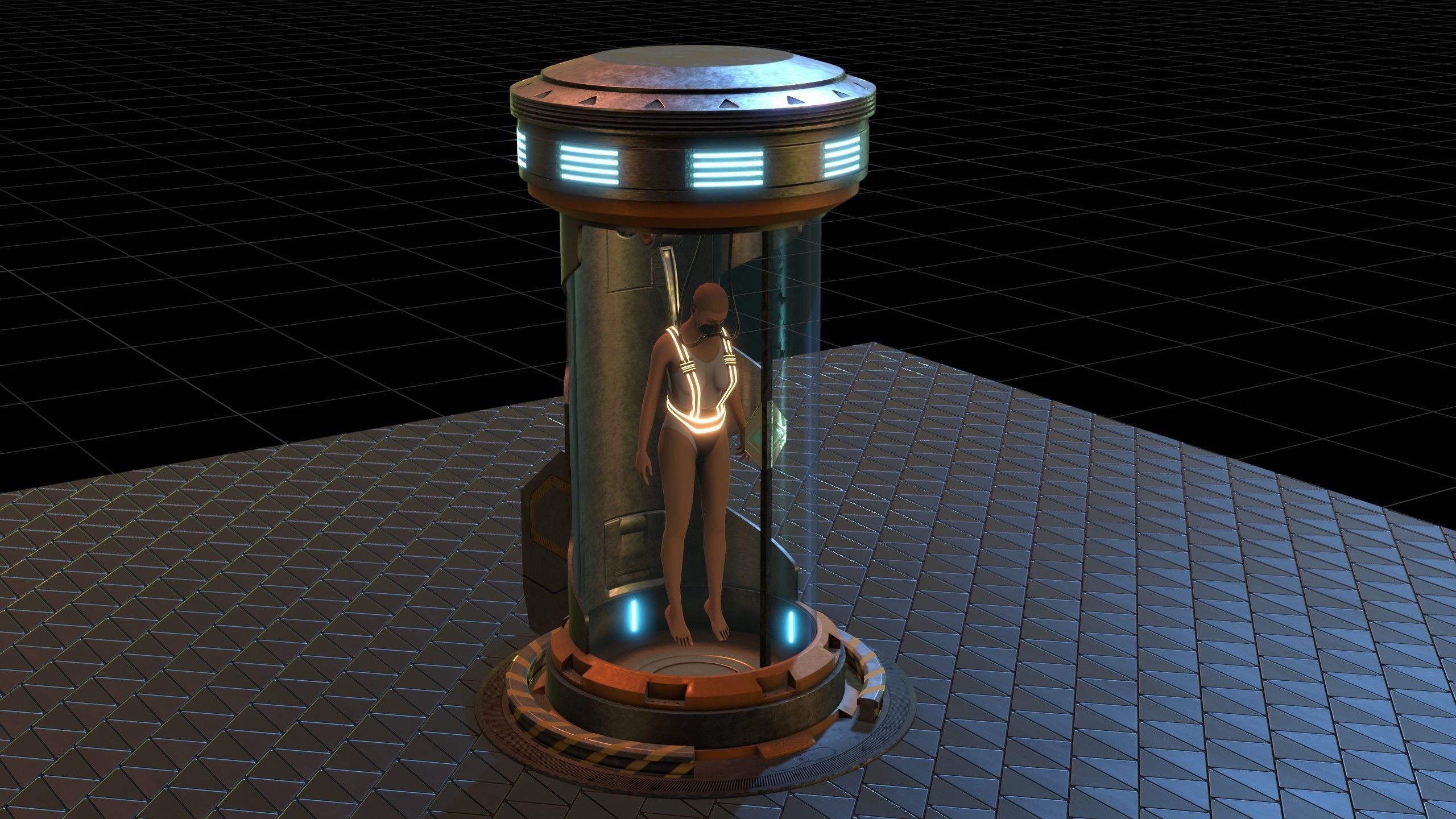 3D model sci fi clone capsule VR / AR / low-poly | CGTrader