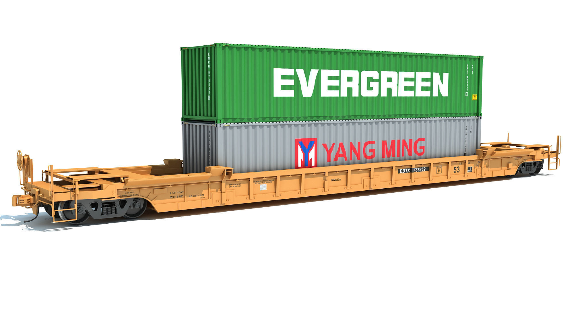 Train Car with Containers